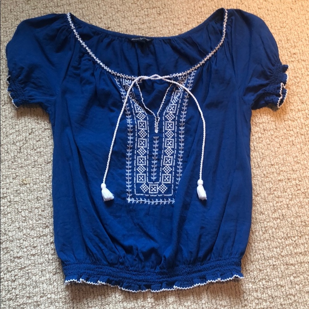 American Eagle blue blouse